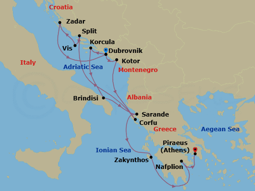 Itinerary map