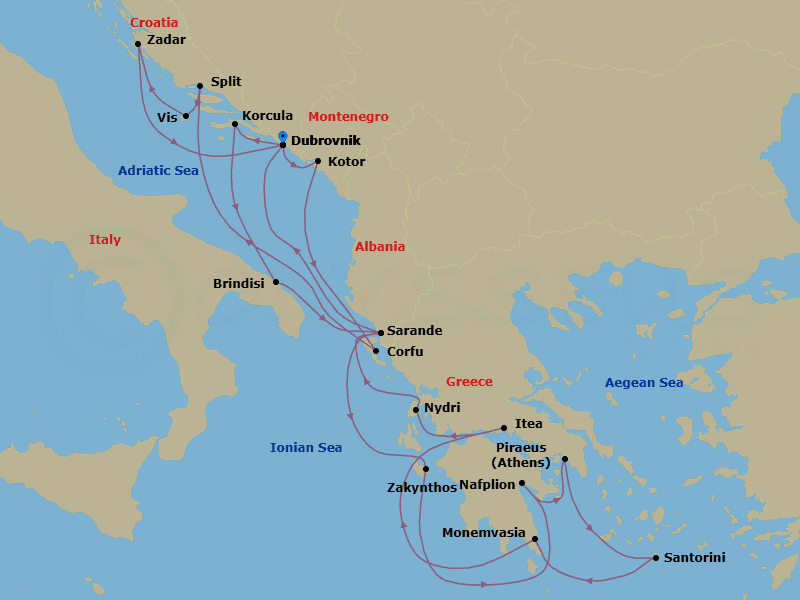 Itinerary map