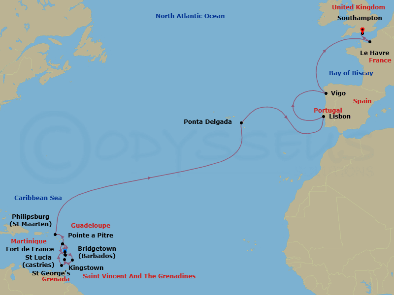 Itinerary map