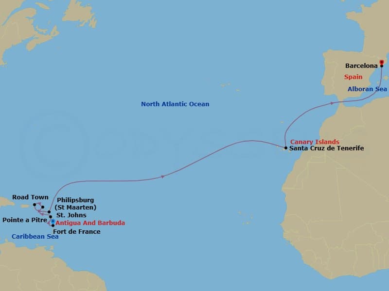 Itinerary map