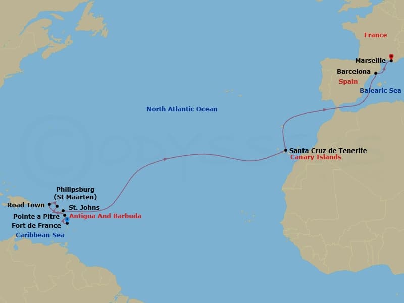 Itinerary map