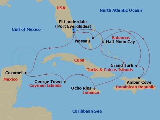 Itinerary map