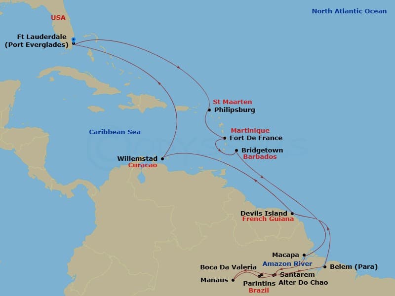 Itinerary map