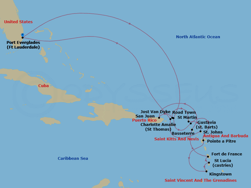 Itinerary map