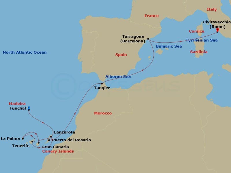 Itinerary map
