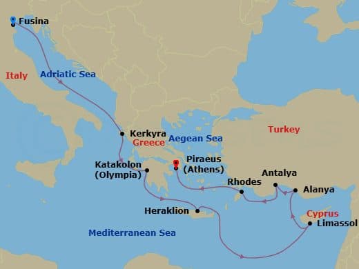 Itinerary map