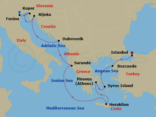 Itinerary map