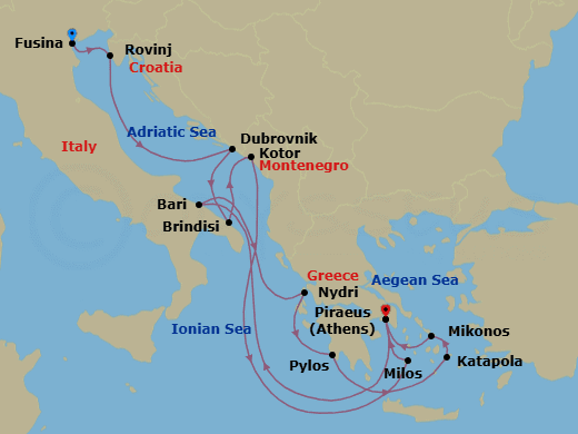Itinerary map