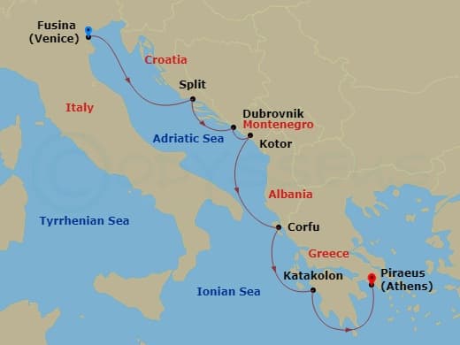 Itinerary map