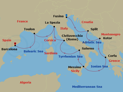 Itinerary map