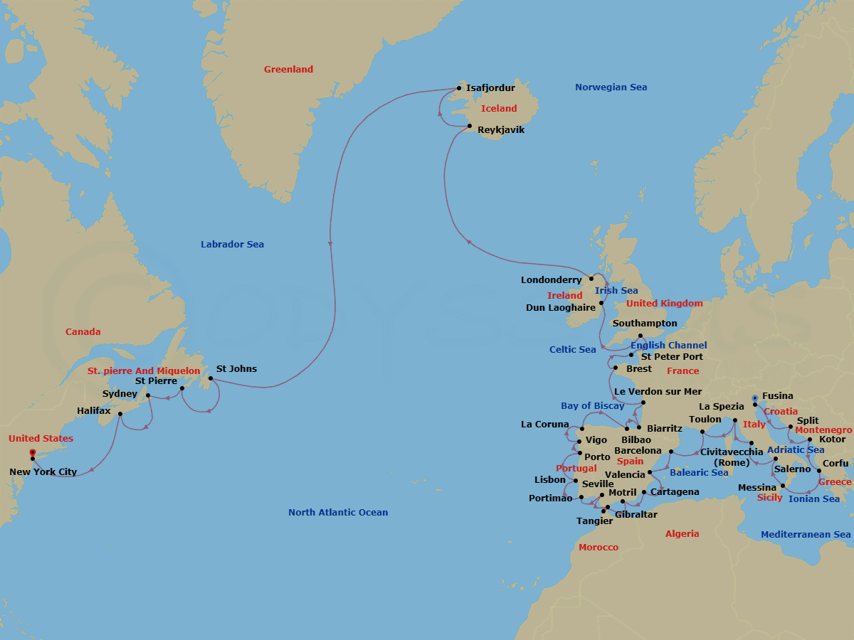 Itinerary map