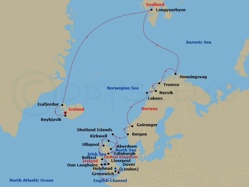 Itinerary map
