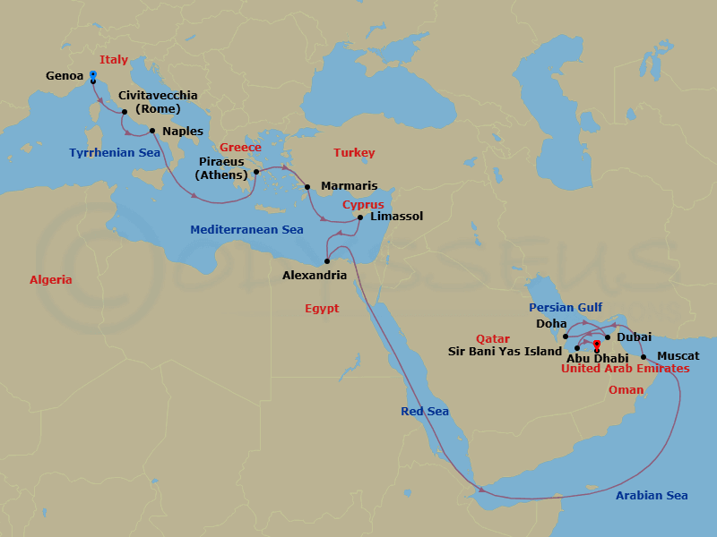 Itinerary map