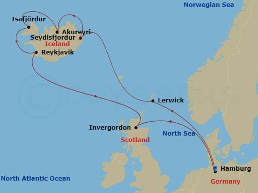 Itinerary map