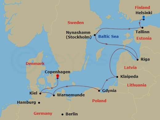 Itinerary map