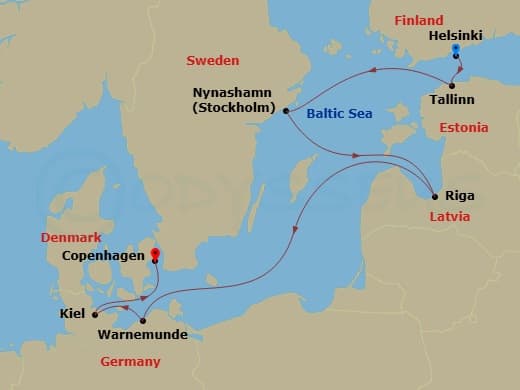 Itinerary map