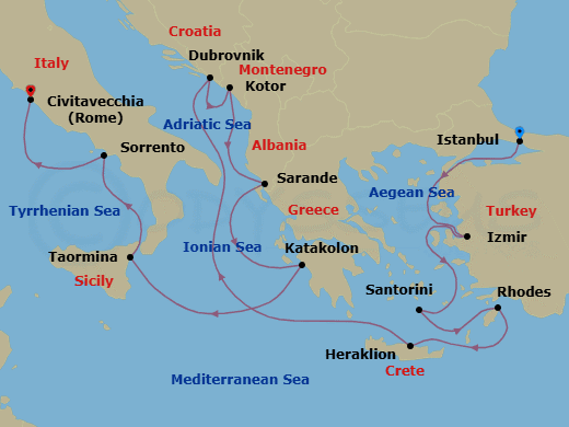 Itinerary map