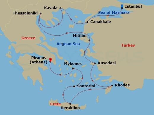 Itinerary map