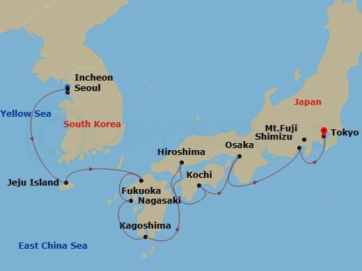 Itinerary map
