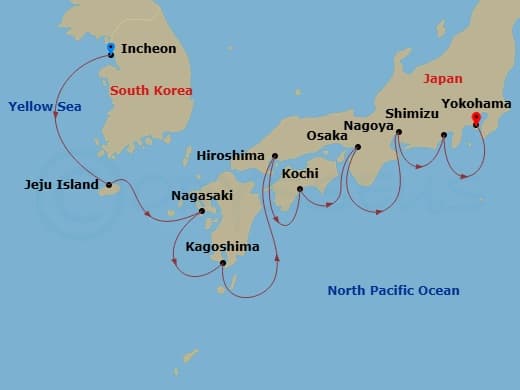 Itinerary map
