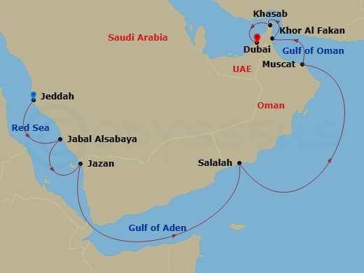 Itinerary map