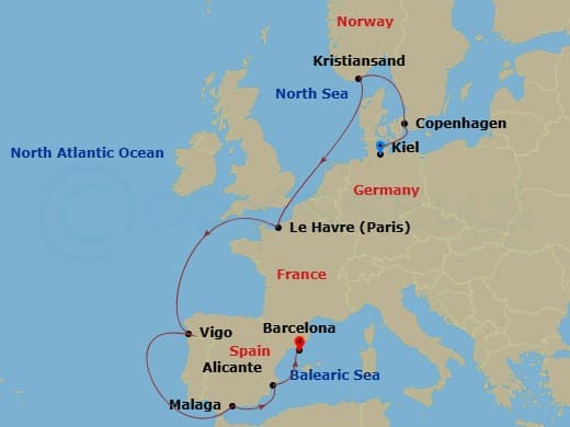 Itinerary map