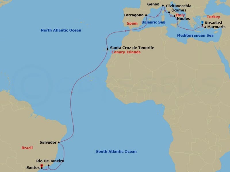 Itinerary map