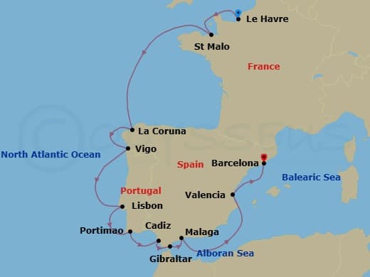 Itinerary map