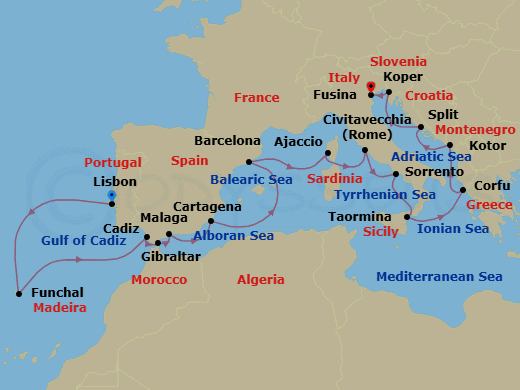 Itinerary map