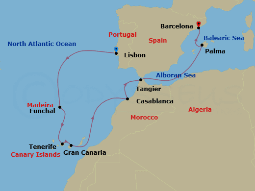 Itinerary map