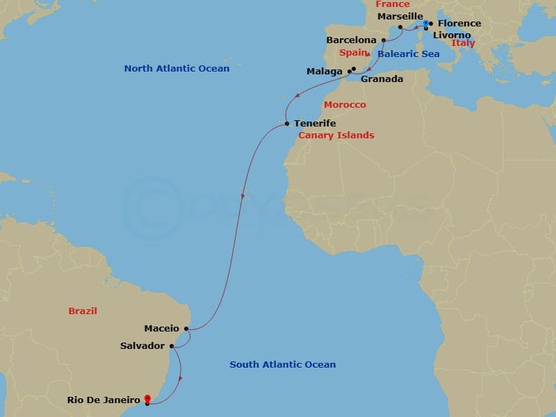 Itinerary map