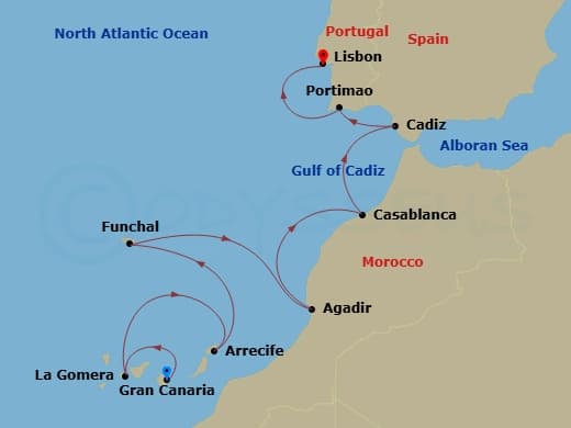 Itinerary map