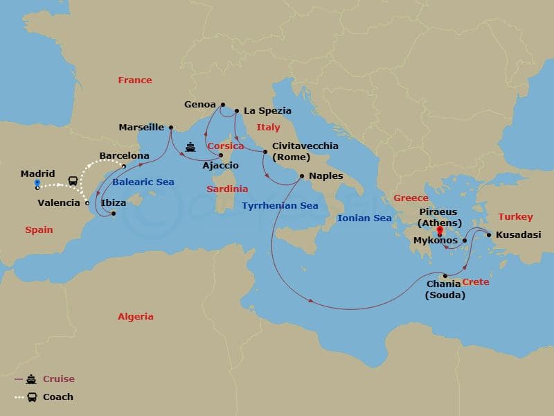 Itinerary map