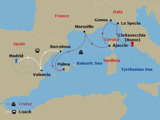 Itinerary map