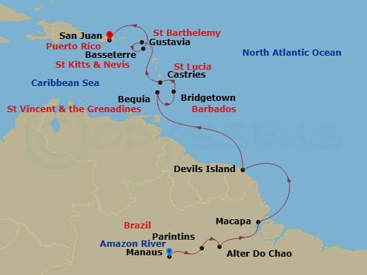 Itinerary map