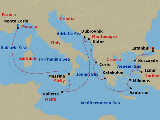 Itinerary map