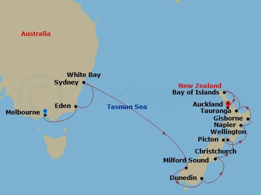 Itinerary map