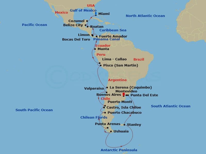 Itinerary map