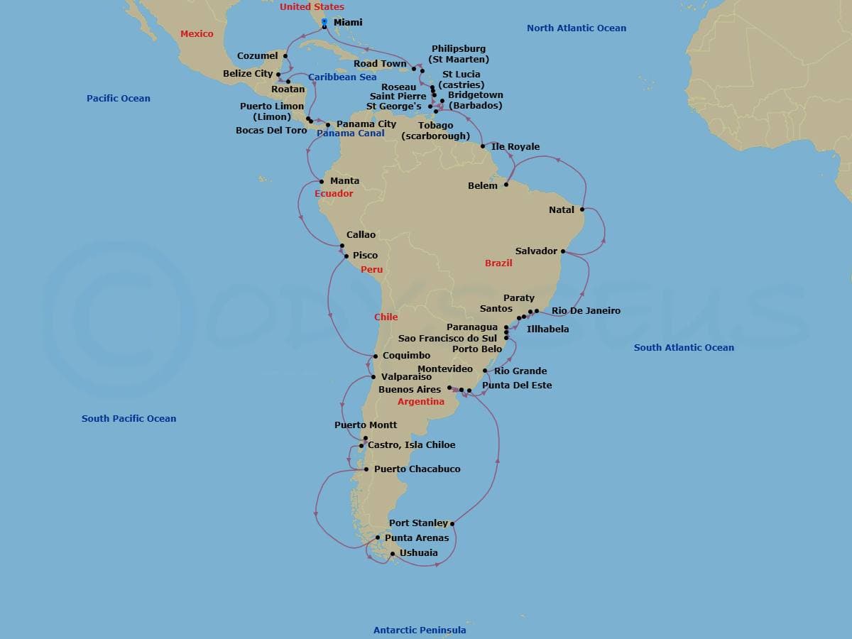 Itinerary map