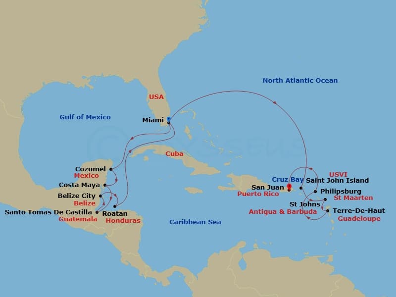 Itinerary map