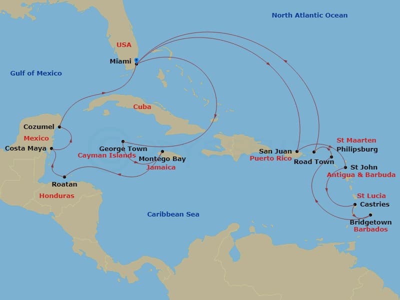 Itinerary map