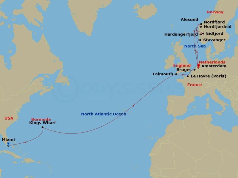 Itinerary map