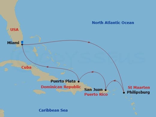 Itinerary map