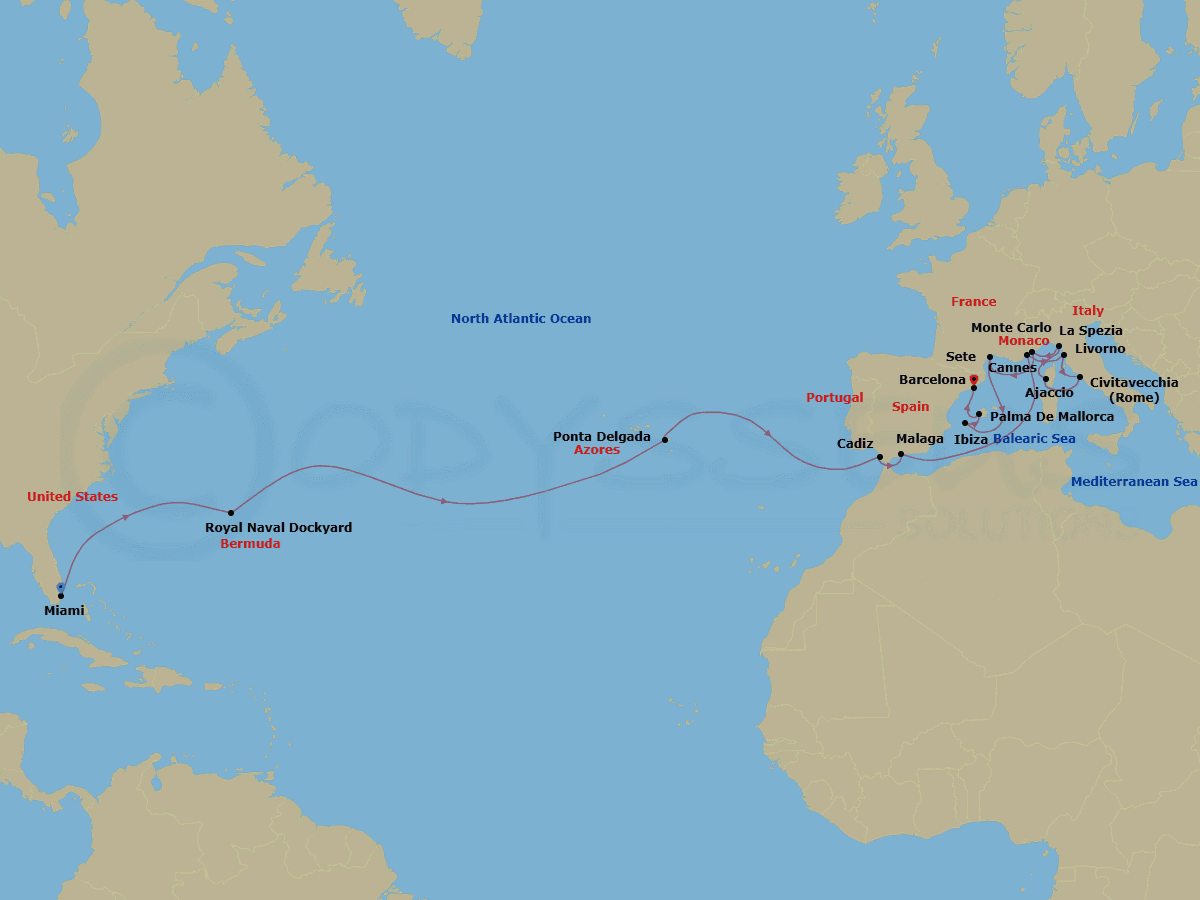 Itinerary map