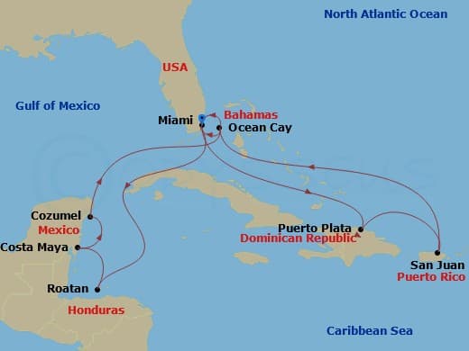 Itinerary map