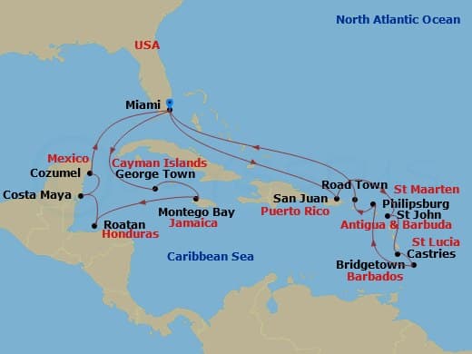 Itinerary map