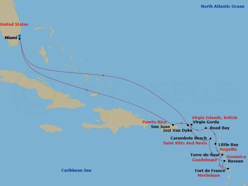 Itinerary map