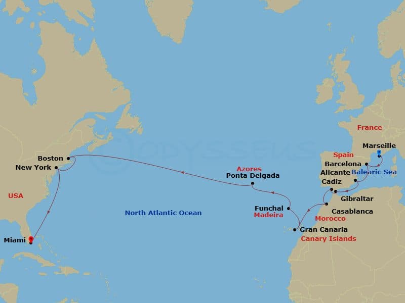 Itinerary map