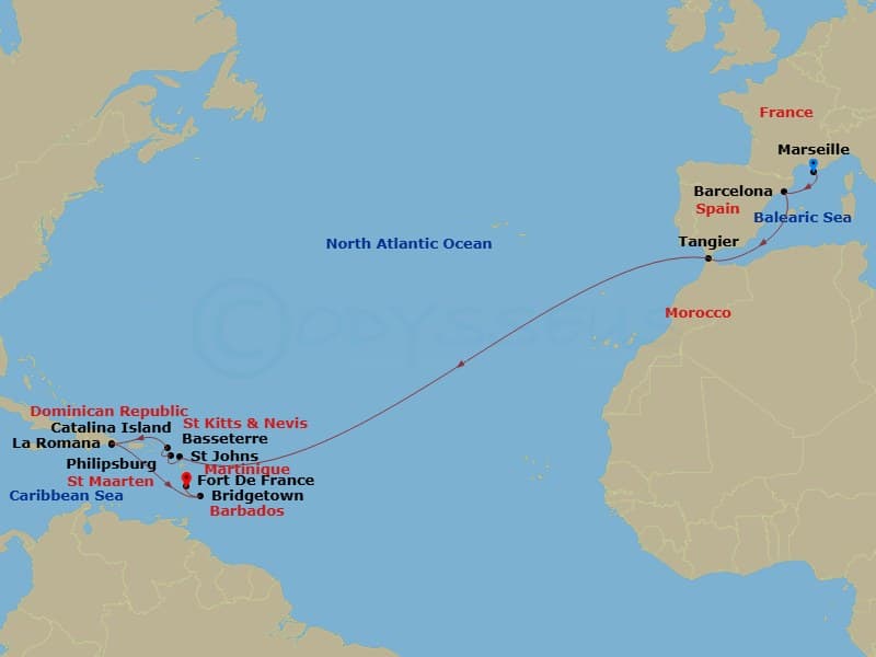 Itinerary map