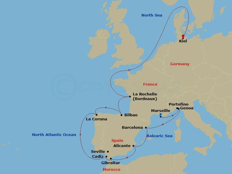 Itinerary map
